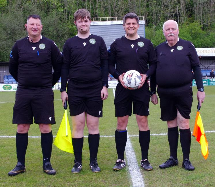 Match officials - Mark Hicks, Ioan Nevatte, Stefan Jenkins and Keith McNiffe
